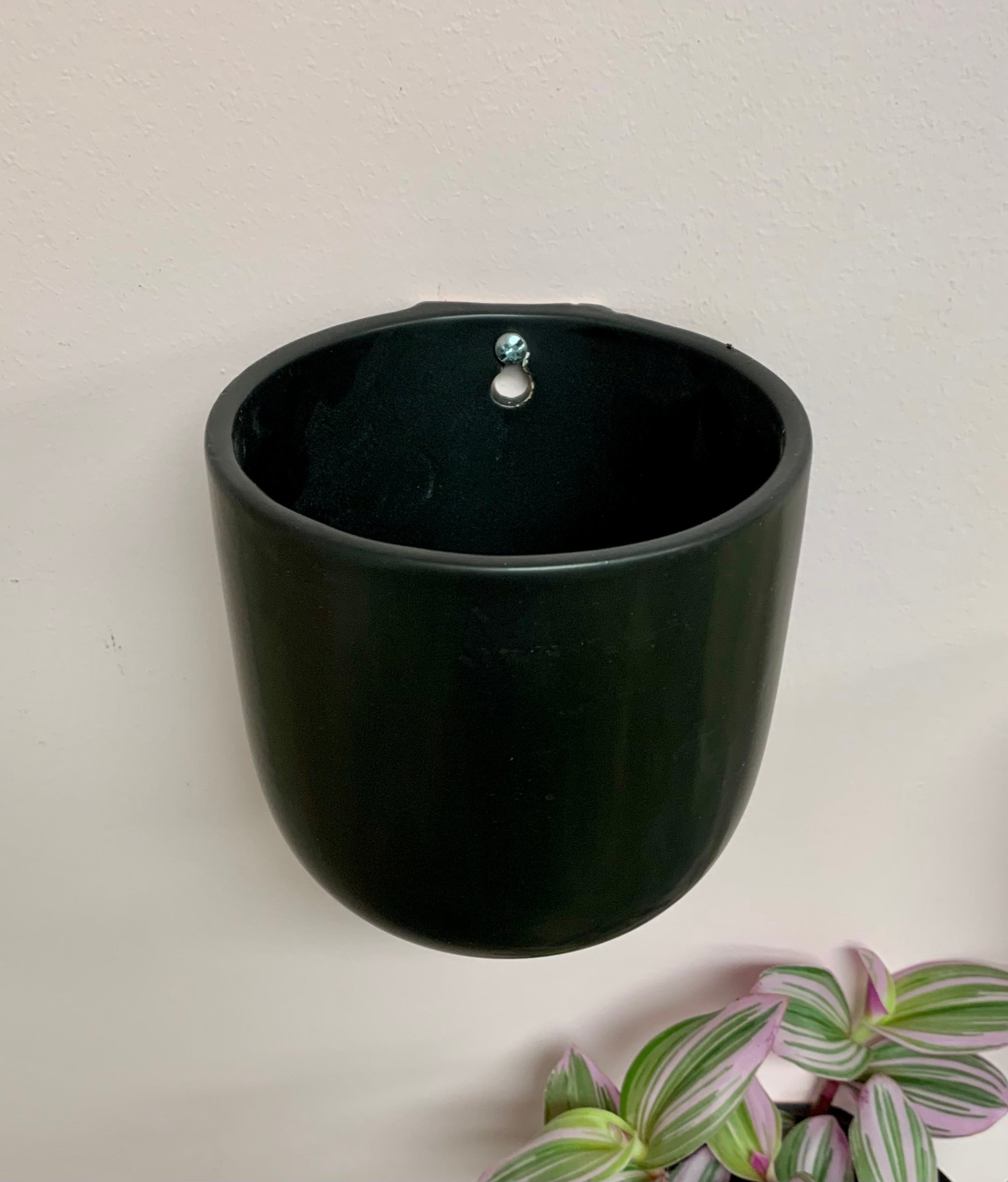 MADDOX Ceramic Wall Pot (6”x6”)available in Black & White
