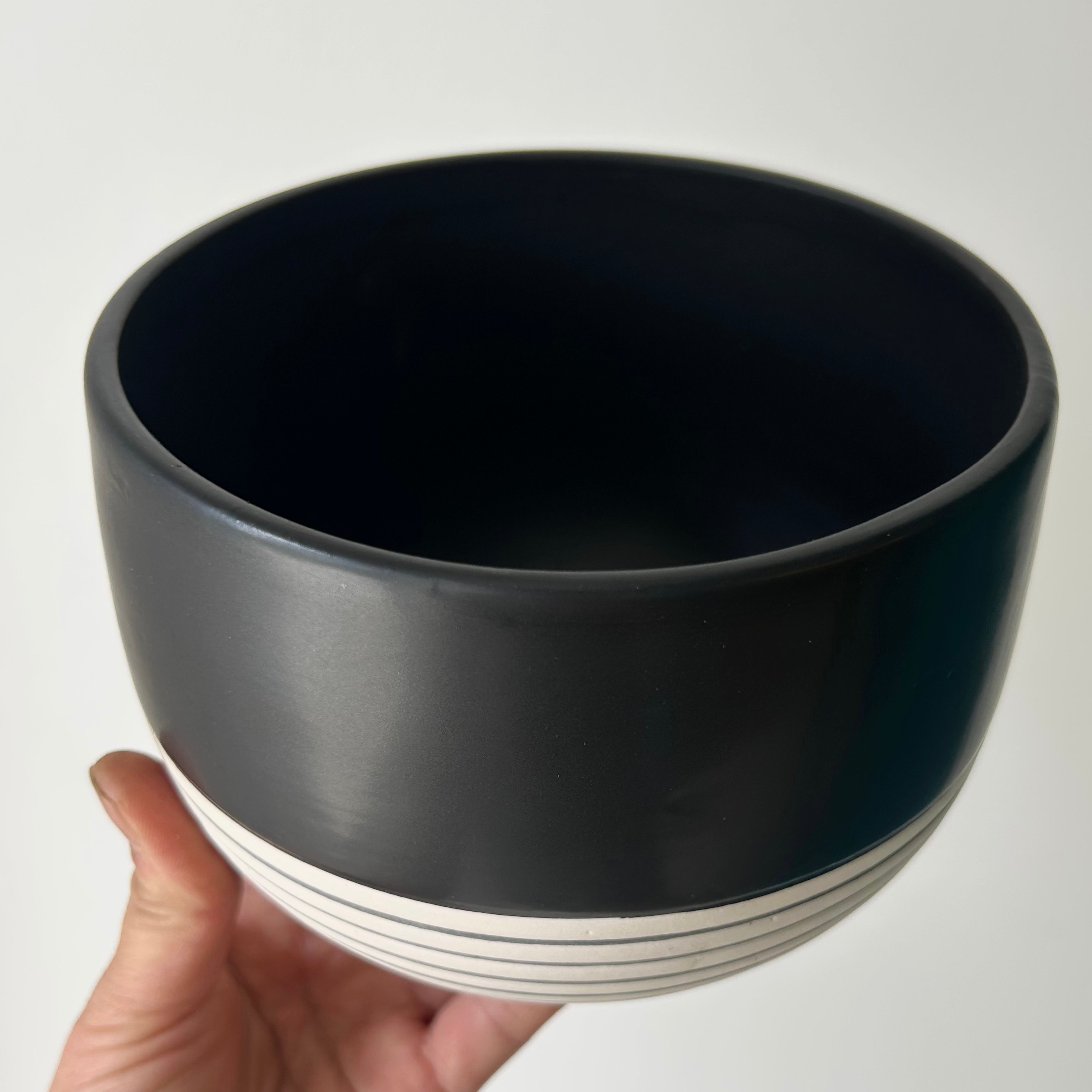 BELLA shallow decorativepot Striped Base (5.5”x3.75”)