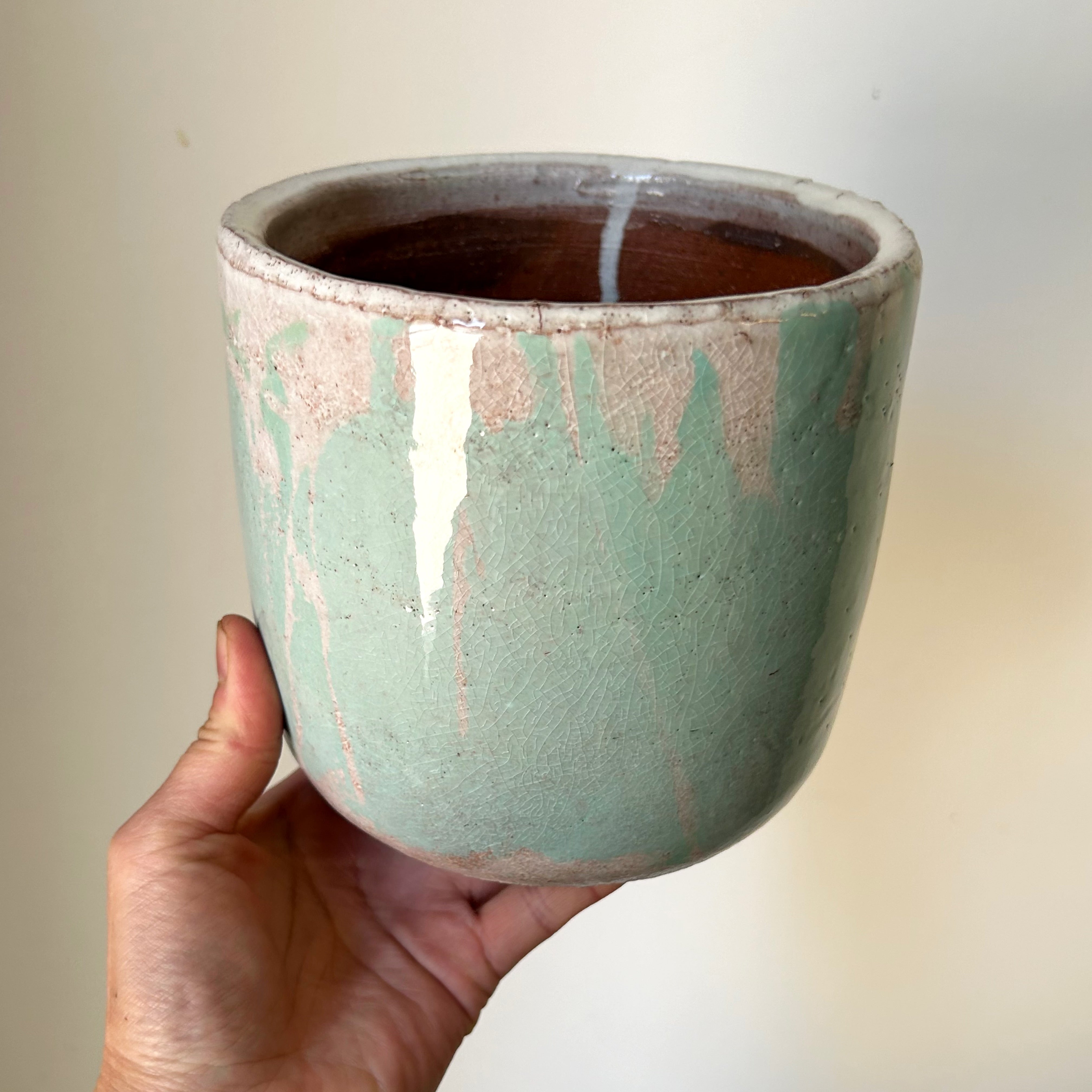 LUCA Decorative Ceramic Pot TEAL (6”x7”)