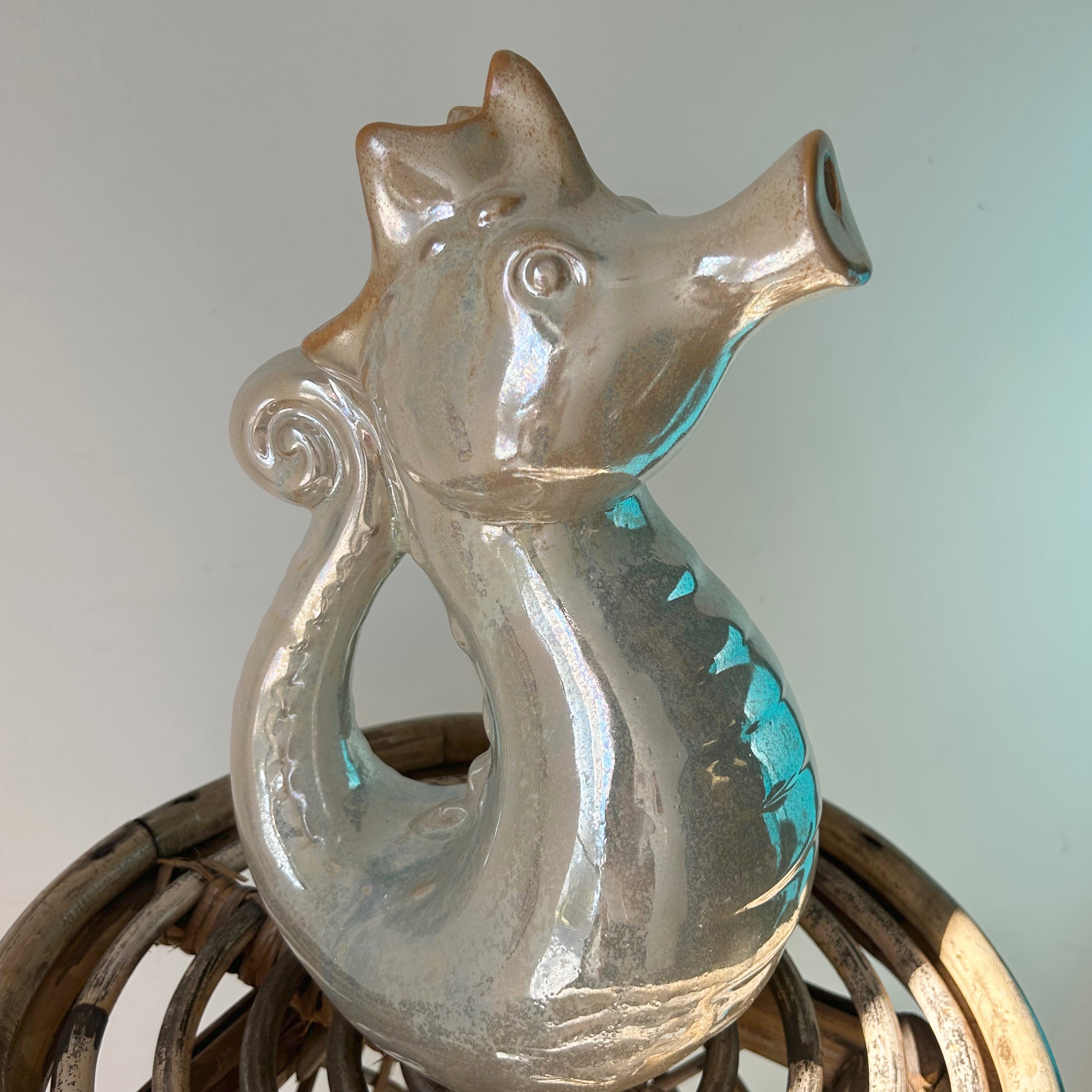 SEAHORSE Ceramic Watering Jug  (6.75"x 5"x 10.2")